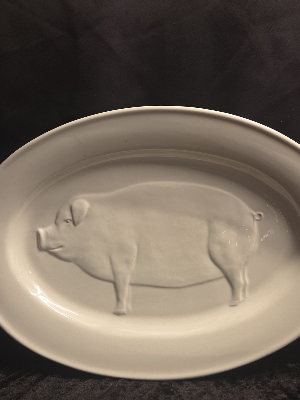 Rare WILLIAMS SONOMA Pig Serving Platter White Ceramic Made In Italy 19.5” X 13”